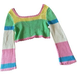 Sincerely Jules Yellow and Green Knit Sweater